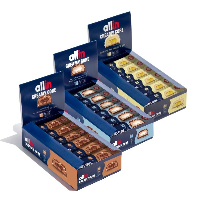 מארז 18 חטיפי חלבון ליבת קרם CREAMY CORE