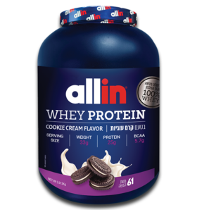 אבקת חלבון WHEY בטעם קרם עוגיות אריזה גדולה