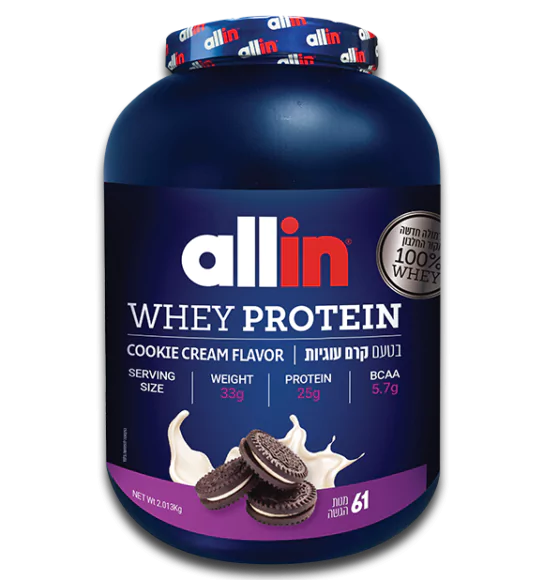אבקת חלבון WHEY בטעם קרם עוגיות אריזה גדולה