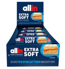 חטיף חלבון סופט בטעם שוקולד לבן בוטנים קרמל 24 יחידות